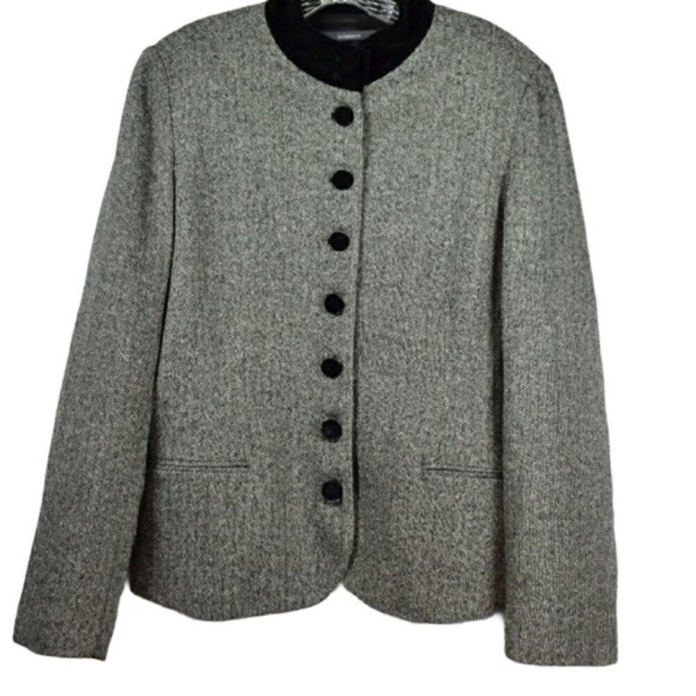 Women's Vintage Liz Claiborne Black Herringbone BlazerJacket 14